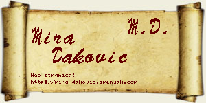 Mira Daković vizit kartica